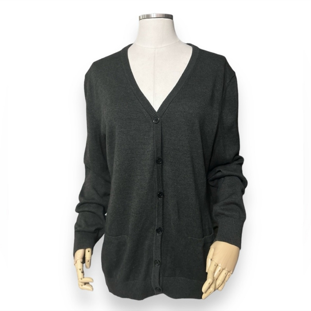 BOSE Grey Cotton Blend Cardigan - Picture 5 of 7